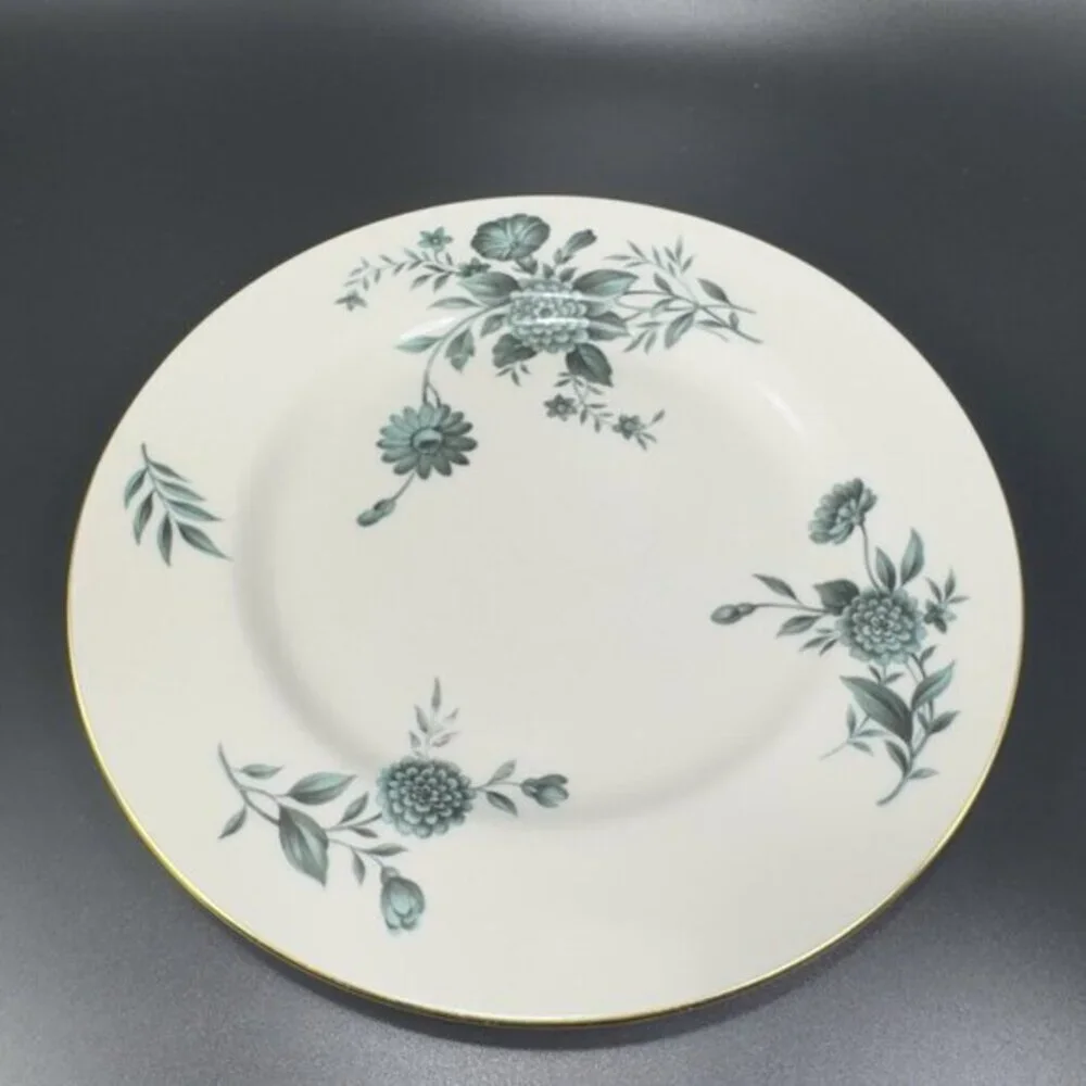 Pickard Fine Porcelain Diana Dish Plate 8in Plates‎ Dishes USA Green Ivory Set2